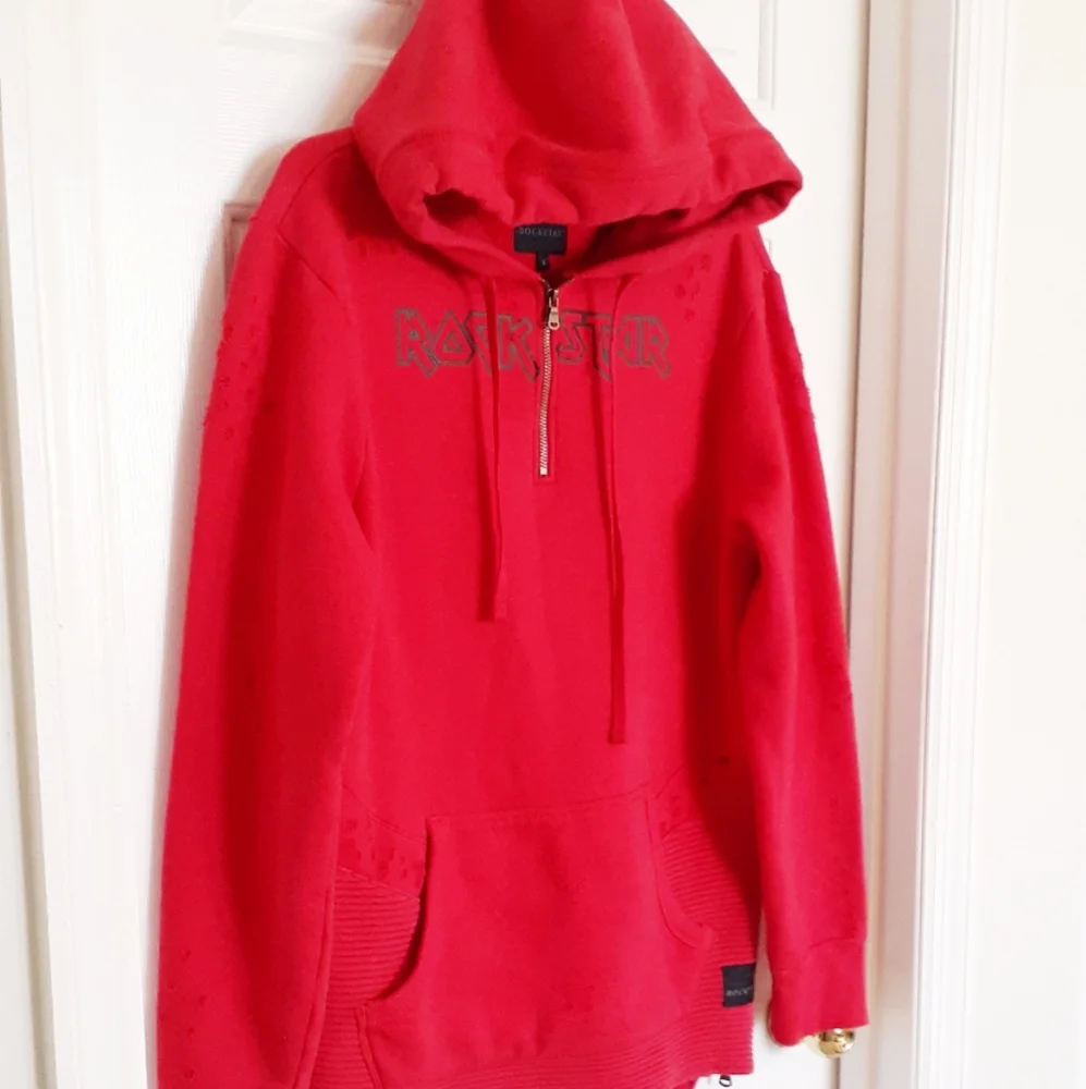 Rockstar Original Red Distressed Hoodie